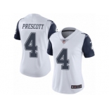 Women's Nike Dallas Cowboys #4 Dak Prescott Limited White Rush NFL Jersey