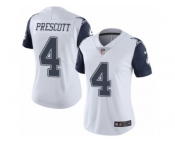 Women's Nike Dallas Cowboys #4 Dak Prescott Limited White Rush NFL Jersey