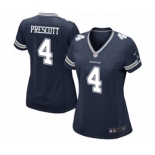 Women's Nike Dallas Cowboys #4 Dak Prescott Navy Blue Team Color NFL Jersey