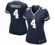 Women's Nike Dallas Cowboys #4 Dak Prescott Navy Blue Team Color NFL Jersey