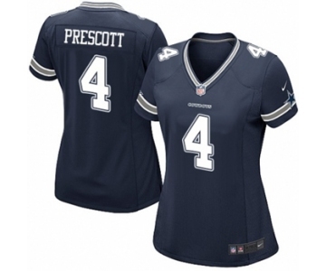 Women's Nike Dallas Cowboys #4 Dak Prescott Navy Blue Team Color NFL Jersey