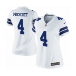 Women's Nike Dallas Cowboys #4 Dak Prescott White NFL Jersey