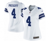 Women's Nike Dallas Cowboys #4 Dak Prescott White NFL Jersey