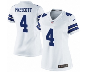 Women's Nike Dallas Cowboys #4 Dak Prescott White NFL Jersey