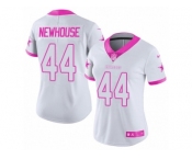 Women's Nike Dallas Cowboys #44 Robert Newhouse Limited White Pink Rush Fashion NFL Jersey