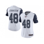 Women's Nike Dallas Cowboys #48 Daryl Johnston White Stitched NFL Limited Rush Jersey