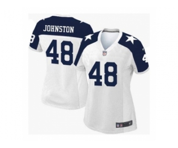 Women's Nike Dallas Cowboys #48 Daryl Johnston White Thanksgiving Throwback Stitched NFL Elite Jersey