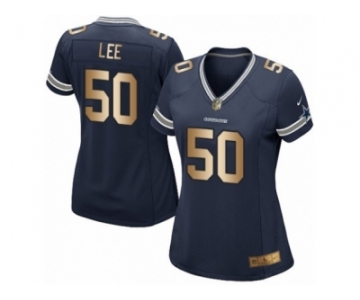 Women's Nike Dallas Cowboys #50 Sean Lee Elite Navy Gold Team Color NFL Jersey