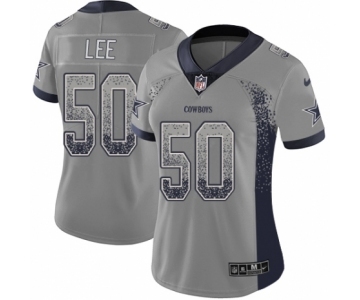 Women's Nike Dallas Cowboys #50 Sean Lee Limited Gray Rush Drift Fashion NFL Jersey