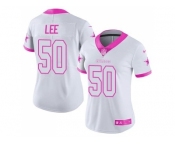 Women's Nike Dallas Cowboys #50 Sean Lee Limited Rush Fashion Pink NFL Jersey