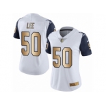 Women's Nike Dallas Cowboys #50 Sean Lee Limited White Gold Rush NFL Jersey