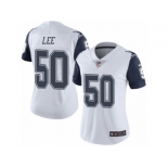 Women's Nike Dallas Cowboys #50 Sean Lee Limited White Rush NFL Jersey