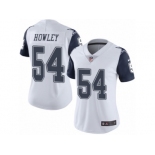 Women's Nike Dallas Cowboys #54 Chuck Howley Limited White Rush NFL Jersey