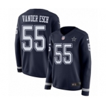 Women's Nike Dallas Cowboys #55 Leighton Vander Esch Limited Navy Blue Therma Long Sleeve NFL Jersey