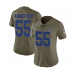 Women's Nike Dallas Cowboys #55 Leighton Vander Esch Limited Olive 2017 Salute to Service NFL Jersey