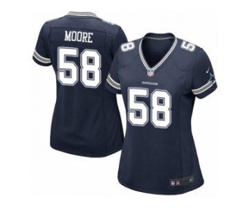 Women's Nike Dallas Cowboys #58 Damontre Moore Game Navy Blue Team Color NFL Jersey