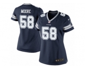 Women's Nike Dallas Cowboys #58 Damontre Moore Limited Navy Blue Team Color NFL Jerse