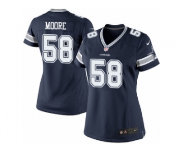 Women's Nike Dallas Cowboys #58 Damontre Moore Limited Navy Blue Team Color NFL Jerse