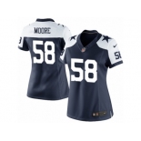 Women's Nike Dallas Cowboys #58 Damontre Moore Limited Navy Blue Throwback Alternate NFL Jersey