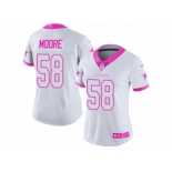 Women's Nike Dallas Cowboys #58 Damontre Moore Limited White Pink Rush Fashion NFL Jersey