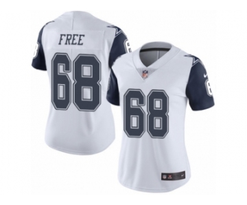 Women's Nike Dallas Cowboys #68 Doug Free Limited White Rush NFL Jersey