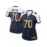 Women's Nike Dallas Cowboys #70 Zack Martin Elite Navy Gold Throwback Alternate NFL Jersey