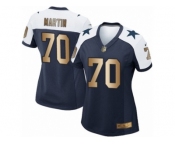 Women's Nike Dallas Cowboys #70 Zack Martin Elite Navy Gold Throwback Alternate NFL Jersey