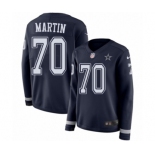 Women's Nike Dallas Cowboys #70 Zack Martin Limited Navy Blue Therma Long Sleeve NFL Jersey