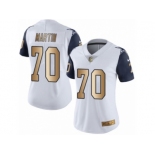 Women's Nike Dallas Cowboys #70 Zack Martin Limited White Gold Rush NFL Jersey