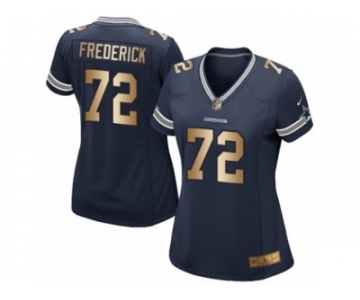 Women's Nike Dallas Cowboys #72 Travis Frederick Elite Navy Gold Team Color NFL Jersey