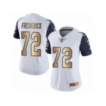 Women's Nike Dallas Cowboys #72 Travis Frederick Limited White Gold Rush NFL Jersey