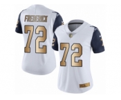 Women's Nike Dallas Cowboys #72 Travis Frederick Limited White Gold Rush NFL Jersey