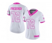 Women's Nike Dallas Cowboys #72 Travis Frederick Limited White Pink Rush Fashion NFL Jersey