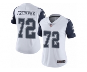 Women's Nike Dallas Cowboys #72 Travis Frederick Limited White Rush NFL Jersey