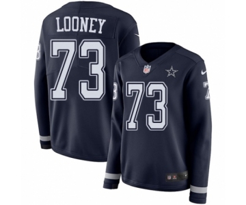 Women's Nike Dallas Cowboys #73 Joe Looney Limited Navy Blue Therma Long Sleeve NFL Jersey