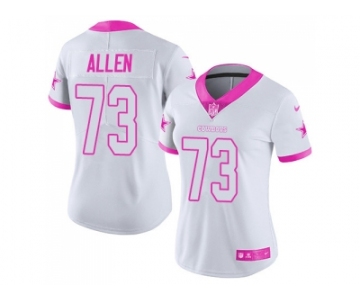 Women's Nike Dallas Cowboys #73 Larry Allen White Pink Stitched NFL Limited Rush