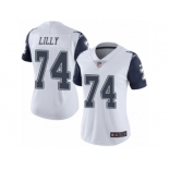 Women's Nike Dallas Cowboys #74 Bob Lilly Limited White Rush NFL Jersey