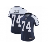 Women's Nike Dallas Cowboys #74 Bob Lilly Vapor Untouchable Limited Navy Blue Throwback Alternate NFL Jersey