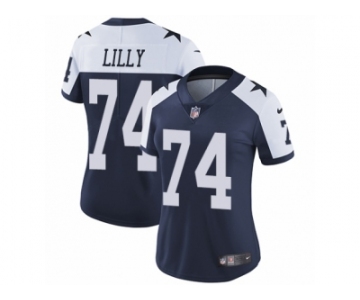 Women's Nike Dallas Cowboys #74 Bob Lilly Vapor Untouchable Limited Navy Blue Throwback Alternate NFL Jersey