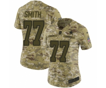 Women's Nike Dallas Cowboys #77 Tyron Smith Limited Camo 2018 Salute to Service NFL Jersey