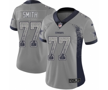 Women's Nike Dallas Cowboys #77 Tyron Smith Limited Gray Rush Drift Fashion NFL Jersey