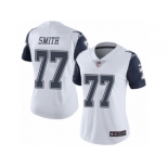 Women's Nike Dallas Cowboys #77 Tyron Smith Limited White Rush NFL Jersey