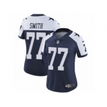 Women's Nike Dallas Cowboys #77 Tyron Smith Vapor Untouchable Limited Navy Blue Throwback Alternate NFL Jersey