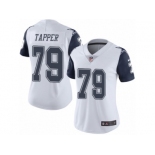 Women's Nike Dallas Cowboys #79 Charles Tapper Limited White Rush NFL Jersey