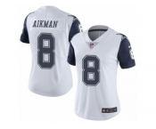 Women's Nike Dallas Cowboys #8 Troy Aikman Limited White Rush NFL Jersey