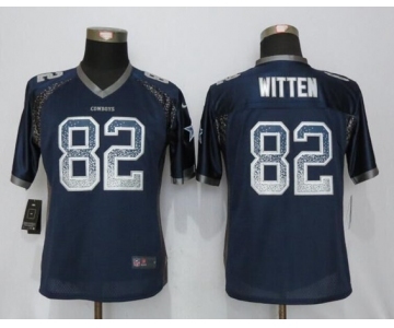 Women's Nike Dallas Cowboys #82 Jason Witten Drift Fashion Blue Jerseys