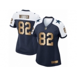 Women's Nike Dallas Cowboys #82 Jason Witten Elite Navy Gold Throwback Alternate NFL Jersey