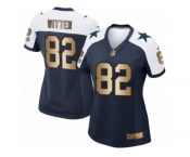 Women's Nike Dallas Cowboys #82 Jason Witten Elite Navy Gold Throwback Alternate NFL Jersey