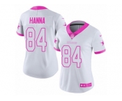 Women's Nike Dallas Cowboys #84 James Hanna Limited White Pink Rush Fashion NFL Jersey