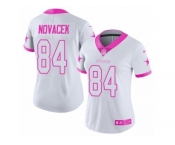 Women's Nike Dallas Cowboys #84 Jay Novacek Limited White Pink Rush Fashion NFL Jersey